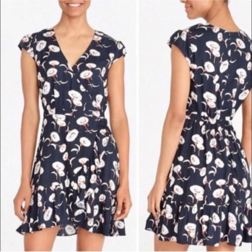 J. Crew Mercantile Floral Blue and White Mini Dress size 4